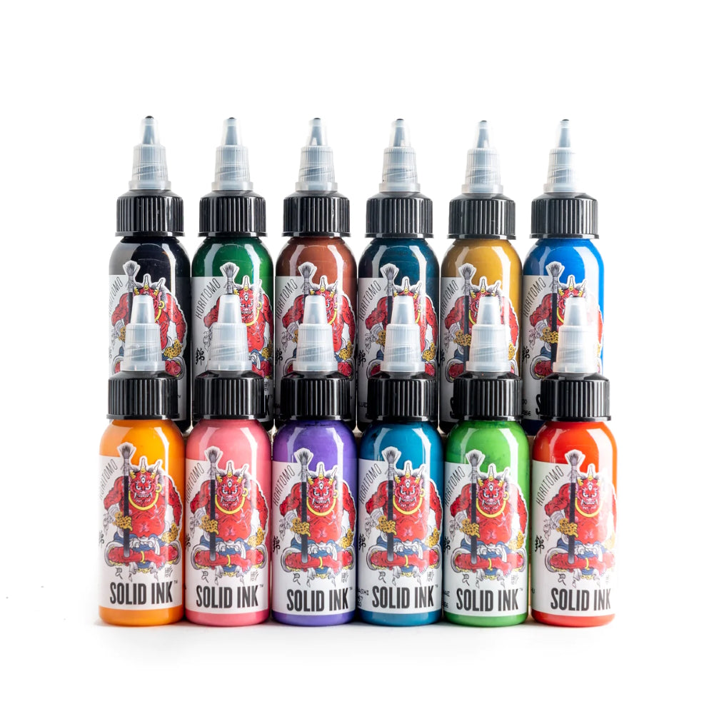 Solid Ink - Horitomo 12 Color Set 1oz Bottles - Ultimate Tattoo Supply