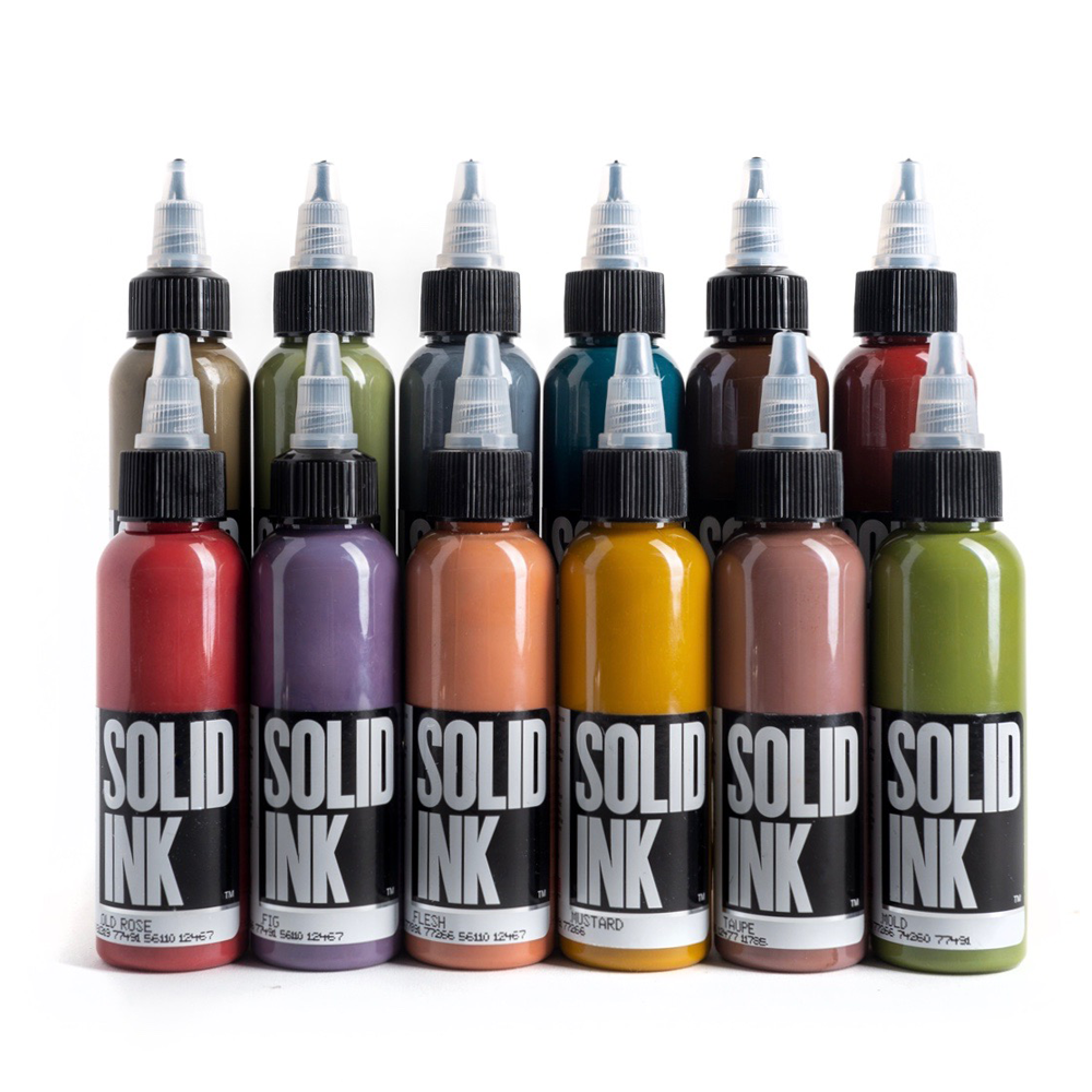 Solid Ink - Opaque 12 Color Set 1oz Bottles
