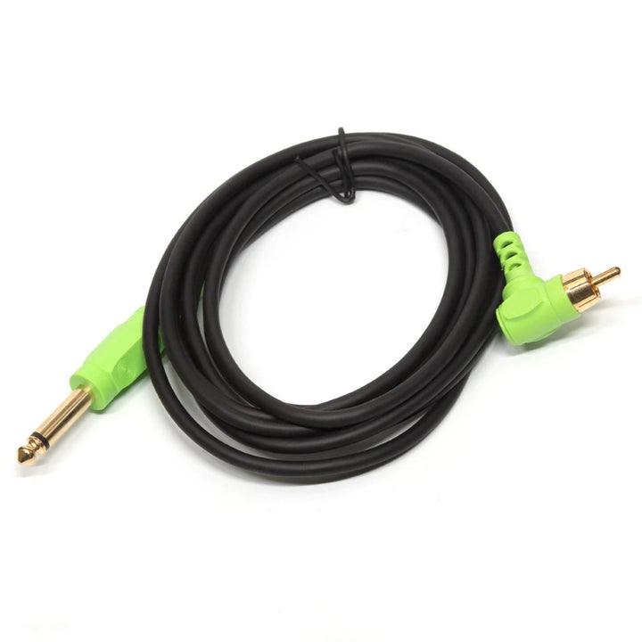 Critical Magnetic 90 Degree RCA Cord (7') Green and Black - Ultimate Tattoo Supply