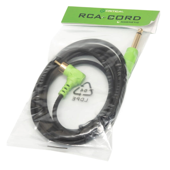 Critical Magnetic 90 Degree RCA Cord (7') Green and Black - Ultimate Tattoo Supply